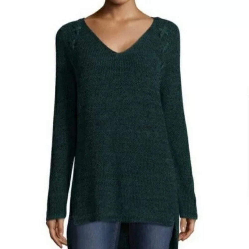 a.n.a Green Knit Sweater 100% cotton sz M Like New